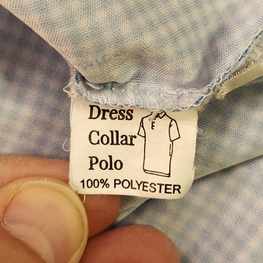 Collars & Co Dress Collar Polo Shirt Men's L‎ Blue Gingham Short Sleeve Stretch - Picture 3 of 4